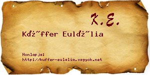 Küffer Eulália névjegykártya